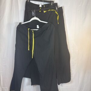 Wonderwink Black Flare Cargo Leg Medium Petite Length Preowned Lot Of 3